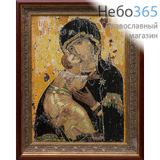  Икона в киоте (Фз) 44х65 (А2), холст, деревянный багет Божией Матери Владимирская, фото 1 