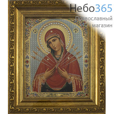  Икона в киоте 13х16, со стразами, узкий багет Божией Матери Семистрельная, фото 1 