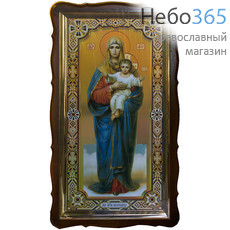  Икона в киоте (Ил) 60х120, фигурный киот, конгрев, багет, под стеклом Божией Матери Благодатное Небо, фото 1 