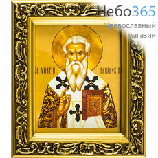  Икона в раме 14х15, багет деревянный, под стеклом, ИМЕННЫЕ Ипатий епископ Гангрский, священномученик, фото 1 