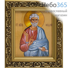  Икона в раме 14х15, багет деревянный, под стеклом, ИМЕННЫЕ Фаддей, апостол, фото 1 