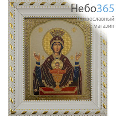  Икона в раме 9х11, полиграфия, золотое и серебряное тиснение, пластиковый багет, под стеклом икона Божией Матери Неупиваемая Чаша, фото 1 