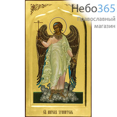  Икона на дереве 22х35 (ростовая), полиграфия, ручная доработка, золотой фон, с ковчегом, в коробке Ангел Хранитель (ростовой), фото 1 