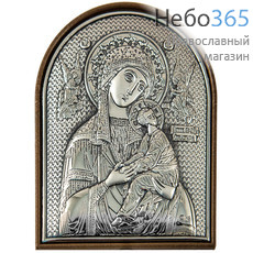  Икона в ризе 6х8, литография, посеребрение, арочная икона Божией Матери Страстная, фото 1 