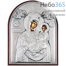  Икона 22х28 см, на деревянной основе, в посеребренной ризе, арочная, с подставкой (Нпл) икона Божией Матери Скоропослушница, фото 1 