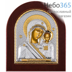  Икона в ризе EK4-ХАG 15х19, позолота, шелкография, на деревянной основе Божией Матери Казанская, фото 1 