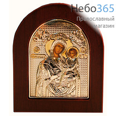  Икона в ризе (Ж) EK2-ХАG 8х10, шелкография, посеребрение, позолота, на деревянной основе Божией Матери Скоропослушница (003), фото 1 