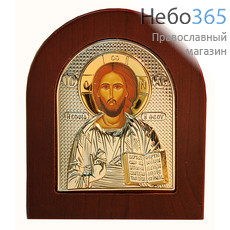  Икона в ризе (Ж) EK2-ХАG 8х10, шелкография, посеребрение, позолота, на деревянной основе Господь Вседержитель (001), фото 1 