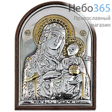  Икона в ризе (Ж) EK1-PBG 4х6, сплошной оклад, серебрение, золочение, на пластиковой основе икона Божией Матери Иерусалимская, фото 1 