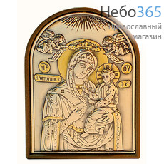  Икона в ризе EK1-PBG 4х6, сплошной оклад, серебрение, золочение, на пластиковой основе икона Божией Матери Страстная, фото 1 