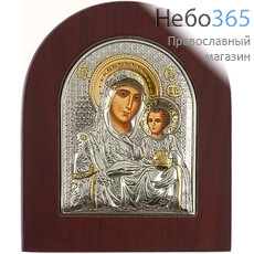  Икона в ризе (Ж) EK2-XAG 8х10, шелкография, серебрение, золочение, на деревянной основе икона Божией Матери Иерусалимская, фото 1 