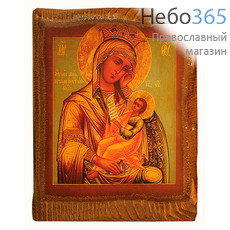  Икона на дереве (Зв) 12,5х15,5 (12,5х17,5), цифровая печать на прессованном хлопке, покрытая лаком Божией Матери Утоли моя печали, фото 1 