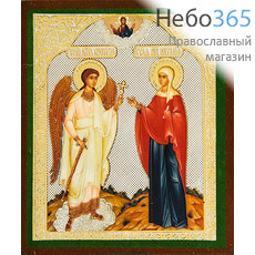  Икона на дереве 7х8, полиграфия, золотое и серебряное тиснение, в индивидуальной упаковке Наталия, мученица и Ангел Хранитель, фото 1 