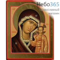  Икона на дереве 20х25, цветная печать, ручная доработка Божией Матери Казанская, фото 1 