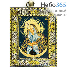  Икона на дереве 22PSG 9х11, шелкография, посеребренная риза Божией Матери Остробрамская, фото 1 