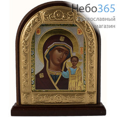  Икона на дереве 6х9 см, арочная, на подставке (Мис) икона Божией Матери Казанская (х227), фото 1 