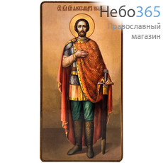  Икона на дереве 7-10х10-14, покрытая лаком Александр Невский князь, благоверный, фото 1 