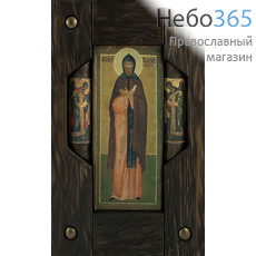  Икона на дереве 11х26 (с рамой 23х38), в деревянной брусковой раме, с предстоящими Александр Невский, благоверный князь (с предстоящими Архангелами), фото 1 
