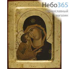  Икона на дереве B 2, 14х18, ручное золочение, с ковчегом икона Божией Матери Донская, фото 1 
