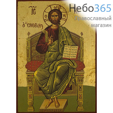  Икона на дереве B 3, 13х19, ручное золочение, без ковчега Спас на престоле (2348), фото 1 