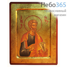  Икона на дереве B 4, 18х24, ручное золочение, с ковчегом Петр, апостол, фото 1 