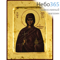  Икона на дереве B 4, 18х24, ручное золочение, с ковчегом Анастасия Узорешительница, великомученица (2310), фото 1 