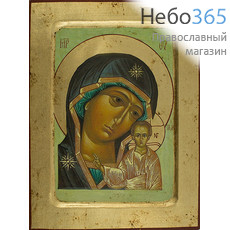  Икона на дереве B 4, 18х24, ручное золочение, с ковчегом икона Божией Матери Казанская, фото 1 