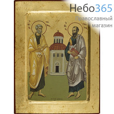  Икона на дереве B 4, 18х24, ручное золочение, с ковчегом Петр и Павел, апостолы (2763), фото 1 
