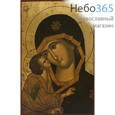  Икона на дереве, 19х26 см,  ручное золочение (B 5) (Нпл) икона Божией Матери Донская (фрагмент) (2306), фото 1 