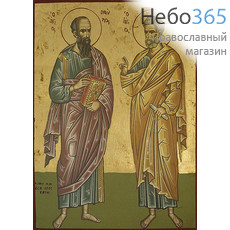  Икона на дереве B 5, 19х26, ручное золочение Петр и Павел, апостолы (2739), фото 1 