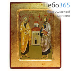  Икона на дереве (Нпл) B 6, 24х31, ручное золочение, с ковчегом Петр и Павел, апостолы (2763), фото 1 