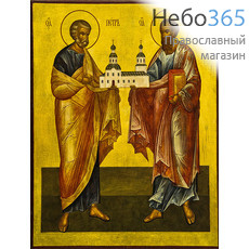  Икона на дереве (Тих) 12-15х18, печать на левкасе, золочение Петр и Павел, апостолы (АПП-02), фото 1 