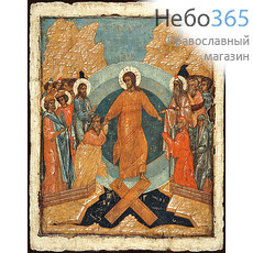  Икона на дереве (Тих) 8-12х12, печать на левкасе, золочение Воскресение Христово (ВХ-01), фото 1 