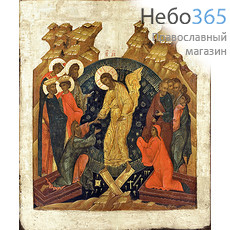  Икона на дереве (Тих) 8-12х12, печать на левкасе, золочение Воскресение Христово (ВХ-02), фото 1 