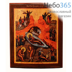  Икона на дереве (Тих) 8-12х12, печать на левкасе, золочение Рождество Христово (РХ-02), фото 1 
