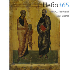  Икона на дереве 20х25 см, печать на холсте, копии старинных и современных икон (Су) Петр и Павел, апостолы, фото 1 