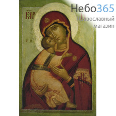  Икона на дереве 30х35-42 см, печать на холсте, копии старинных и современных икон (Су) икона Божией Матери Владимирская, фото 1 