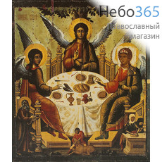  Икона на дереве 30х35-42 см, печать на холсте, копии старинных и современных икон (Су) Святая Троица (копия иконы из Успенского собора Московского кремля), фото 1 