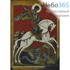 Икона на дереве 30х35-42 см, печать на холсте, копии старинных и современных икон (Су) Георгий Победоносец (№179), фото 1 