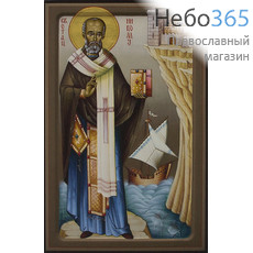  Икона на дереве 15х18 см, печать на холсте, копии старинных и современных икон (Су) Николай Чудотворец, святитель (5), фото 1 