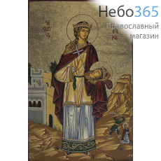  Икона на дереве 15х18, печать на холсте, копии старинных и современных икон Варвара, великомученица, фото 1 