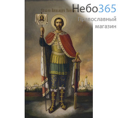  Икона на дереве 15х18, печать на холсте, копии старинных и современных икон Александр Невский,благоверный князь, фото 1 