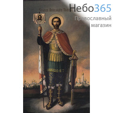  Икона на дереве 10-12х17, полиграфия, копии старинных и современных икон Александр Невский,благоверный князь, фото 1 