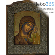  Икона на дереве (Чк) 13,5х17, шелкография, с басмой Божией Матери Казанская, фото 1 