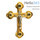  Крест деревянный Иерусалимский из оливы, с металлическим распятием, с 4 вставками, высотой 13,5 см, фото 1 