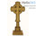  Крест напрестольный деревянный резной, двухсоставной, из кипариса и бука, с ручкой, на подставке, высотой 30 см, маш. резьба. ручн. доводка, 076, фото 1 