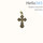  Крест нательный металлический высотой 4 см, цвет под бронзу, с подвижным колечком, в форме Трилистник, фото 1 