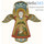  Ангел, фигура деревянный расписной, на подвеске, с изображением вертепа, высотой 27,5 см, ручная роспись, фото 1 