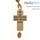  Крест наперсный деревянный четырехконечный, из березы, с резной вклейкой из левкаса под лаком, высотой 9,2 см, фото 2 