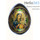  Яйцо пасхальное деревянное на подставке, трёхчастное, коричневое,,с золотой аппликацией, выс.12 см (без учета подст.) с иконами: Спасителя/ "Неувядаемый Цвет" Б.М./ святителя Николая Чудотворца, фото 1 